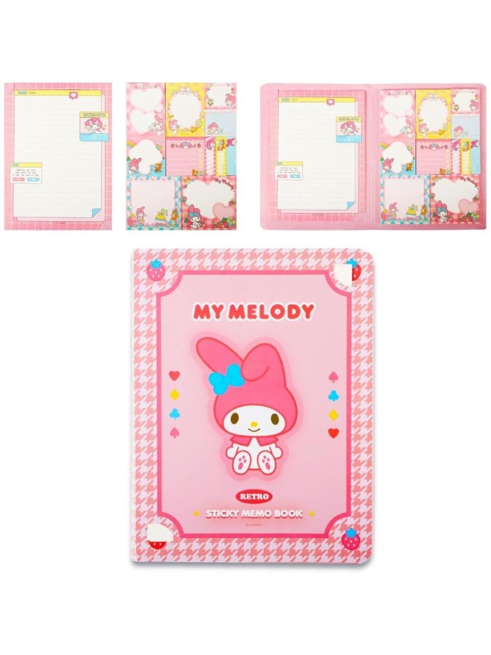 Hello Kitty My Melody Pink Sticky Notebook Cute Rabbit Stationery Set